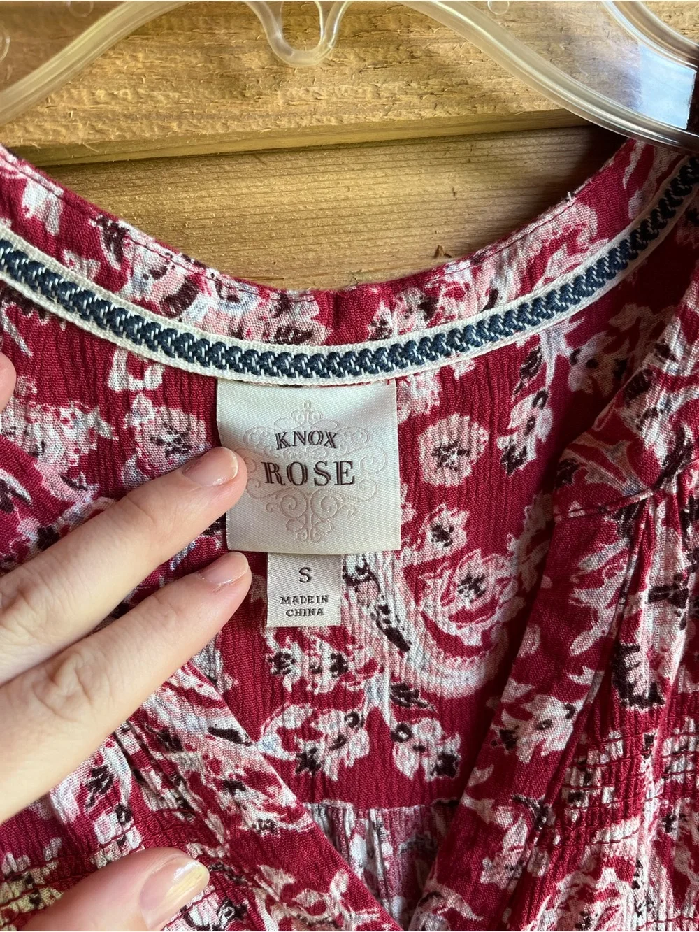 KNOX ROSE - Boho Red Floral Midi Dress Lightweight Summer Dress - Picture 4 of 11